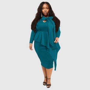 81203-MX56 Abito Premium con Fiocco Sexy in <span class=keywords><strong>4</strong></span> Colori, Taglie Forti fino a XXXXXL per Donna - Product Image 5