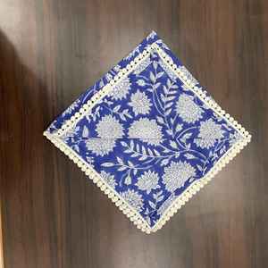 Ensemble de serviettes en coton à pompon Handblock serviettes en tissu serviettes en tissu écologiques serviettes de cocktail réutilisables zéro déchet-Unpaper enfants - Product Image 2