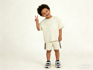 Conjunto de Camiseta y Pantalones Cortos para Niños y Niñas, 95% Algodón, 5% Elastano, Atuendo Popular para Niños - Product Image 5