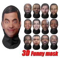 3D sans couture visage imprimé tête écharpe drôle personne célèbre glace soie crème solaire pour Halloween Cosplay fête masques