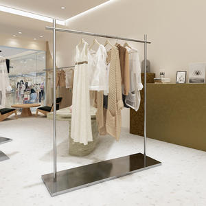 נטו אדום מותאם אישית נירוסטה רצפה hanger נשים בגדים חנות תצוגת מתלה מכירת בגדים מדף nakajima - Product Image 1