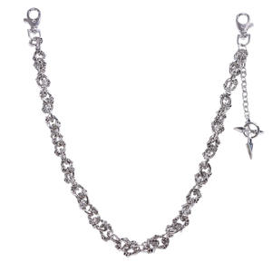 Cadena de cintura de metal estilo Hip Hop Punk, de una sola capa, con colgante de calavera y cruz, para pantalones, uso diario, plata tibetana - Product Image 5