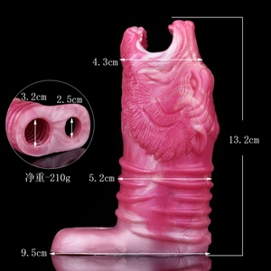 New Condom Dilator Liquid Silicone Sleeve Soft <b>Dildo</b> Cover Thick Wolf Braces Sex Toy for Men - Product Image 5
