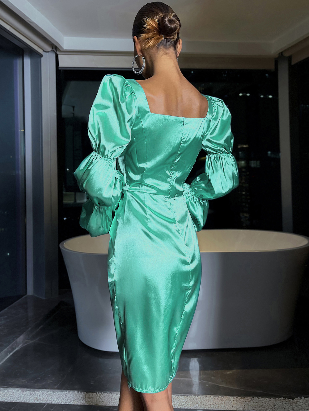 Elegant Satin Dresses with Sleeves - Perfect for Women