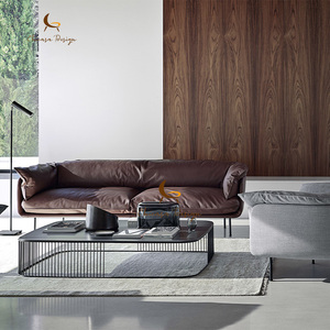 Light Luxury <b>Set</b> Furniture Living Room Combination Real <b>Leather</b> French Home European 2 <b>3</b> 4 Seat - Product Image 1