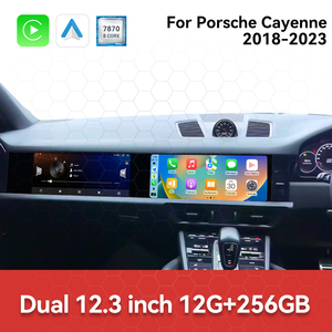 High Quality and Luxury double 12.3 Inch Co-Pilot Screen for Porsche Cayenne 2018-2023 Car Auto Stereo GPS Multimedia <strong>Player</strong> - Product Image 5