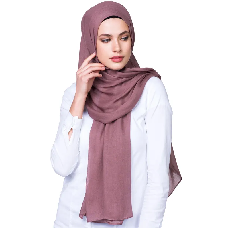 Écharpe hijab en viscose 2021 rayonne, couleur unie, longue écharpe musulmane, pour femmes, nouveau design, printemps, 100%