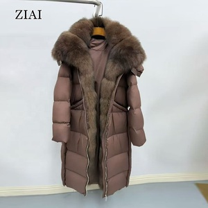 Veste <span class=keywords><strong>d</strong></span>'hiver <span class=keywords><strong>en</strong></span> <span class=keywords><strong>duvet</strong></span> <span class=keywords><strong>d</strong></span>'<span class=keywords><strong>oie</strong></span> pour femmes, col <span class=keywords><strong>en</strong></span> fourrure de renard véritable, capuche épaisse, parka chaude, long manteau matelassé - Product Image 3