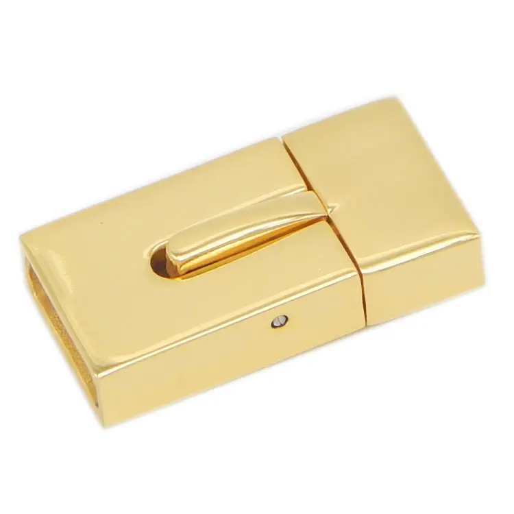 Edelstahl Silber Ton/Gold Farbe Loch 10*3mm Flach leder Cord Snap Verschlüsse Schmuck verbinder für Halskette Armband