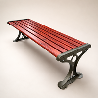 Banc de jardin robuste en fonte avec lattes en bois composite sans dossier