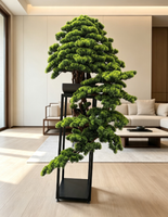 Plante Artificielle Podocarpe Grand Arbre Simulation Yacca Bonsaï Pin Topiaire Aménagement Paysager Verdure pour Décoration Intérieure et Extérieure