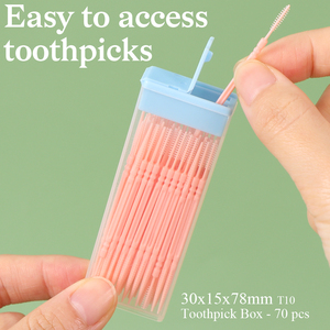 SUNSHING Pocket Floss Pick Travel Case Dental Floss Container Mini Cotton Swab Box Plastic <b>Toothpick</b> Dispenser Storage Case - Product Image 4