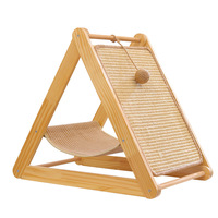 Griffoir et Lit pour Chat en Bois Massif avec Arbre à Chat Vertical - Durable et Résistant aux Déchirures, Style Simple, Toutes Saisons