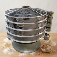 Tamiseur vibrant circulaire en acier inoxydable autonettoyant à billes rebondissantes pour la transformation alimentaire, machine à tamiser la poudre de manioc avec boîte de vitesses