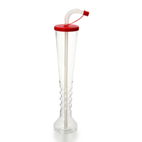 Gobelets jetables transparents en plastique Charmlite de 16 oz pour glace pilée avec couvercles et pailles, personnalisables pour les fêtes d'enfants