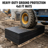 Tapis de construction écologiques en HDPE 4x8, anti-UV, antidérapants, en matériau vierge UHMWPE