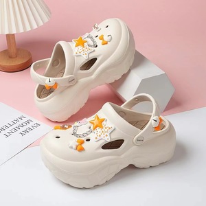 Zuecos de Plataforma Bcoco para Mujer, Color Rosa, Suela Gruesa, con Adornos de Estrellas, Lindas Sandalias de Playa, Aumentan la Altura, Antideslizantes, para Uso en Exteriores - Product Image 3