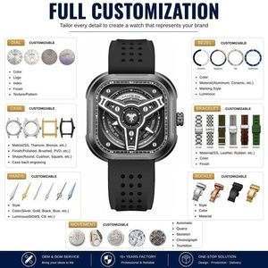 Reloj de pulsera personalizado OEM de 43 mm con caja de acero inoxidable y correa de silicona para hombre, reloj único con esfera luminosa, deportivo, cuadrado, de cuarzo. - Product Image 2