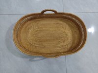 OEM Panier à langer Moses en osier tressé avec tapis de maternité en corde de coton et rotin, avec poignée, et arche d'activités
