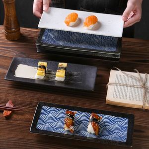 Japanese Style 10 Inch <b>Ceramic</b> Sushi <b>Plate</b> <b>Ceramic</b> Sushi Dishes for Restaurant and Party Handmade Dinner Dish for Hotel - Product Image 1