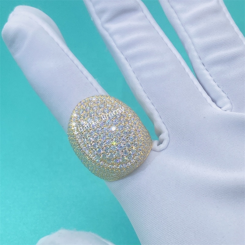 Iced Out VVS1 Moissanite Rings - Trendy Hip Hop Jewelry