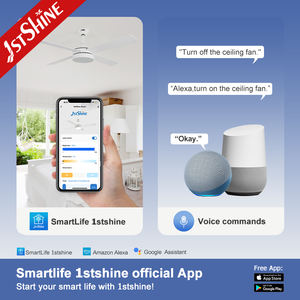 พัดลมเพดาน LED 1stshine พัดลมติด<span class=keywords><strong>เพดาน</strong></span>ไฟฟ้าความเร็วต่ำอัตราการไหลเวียนของอากาศขนาดใหญ่52นิ้ว - Product Image 6