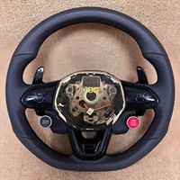 Volant personnalisé en fibre de carbone forgée rouge avec LED pour VW Volkswagen Golf 5 6 7 R MK5 MK6 MK7 GTI Polo Passat B8