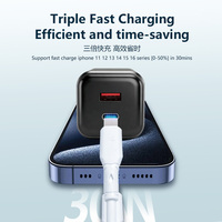 Chargeur rapide universel de haute qualité avec prise EU 30W PD 3.0 QC3.0 USB A+C double port pour téléphone portable et ordinateur portable