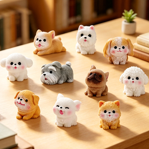 Vente en gros d'ornements pour chiens assortis, mini-animaux en résine, figurines d'animaux miniatures, statues d'animaux pour la décoration de la maison, cadeaux - Product Image 4