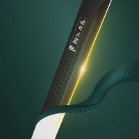 Couteau à pastèque en acier inoxydable à revêtement noir