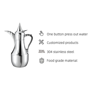 Argento dorato in acciaio inox doppia parete fiaschetta arabica pentola acqua calda caffè acqua termica sottovuoto Thermos brocca - Product Image 6