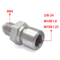 Raccord de conduite de frein AN4 mâle à filetage métrique femelle M10x1.0, adaptateur de tuyau de frein usiné CNC pour étrier de frein et cylindre de roue