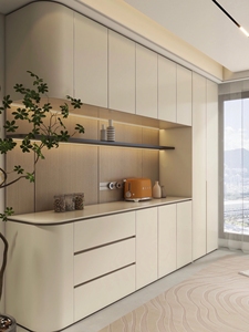 Modern Modular Cream-style Solid Wood Living Room Cabinets <strong>Sideboards</strong> Made China Customizable <strong>Ready</strong> <strong>Assemble</strong> Mirrored - Product Image 2