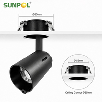 Spot intelligent 22W 30W COB CRI 90 UGR 16 orientable à 355 degrés, éclairage LED encastré pour l'éclairage des galeries d'art