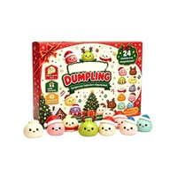 Calendrier de l'Avent 24 Jours Noël : Jouet Sensoriel Anti-stress TPR Bao Bun en Forme de Dumpling, Boîte Cadeau, Vente en Gros