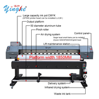 Imprimante Grand Format Yinghe 1800A 6ft Éco-Solvant/Sublimation XP600 pour Bâche Vinyle Publicitaire Machine d'Impression sur Papier 1.8m
