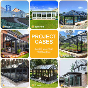 Techo triangular, casa de cristal de aluminio, solárium prefabricado al aire libre con acristalamiento de baja emisividad y certificado CE para jardín/Villa - Product Image 4