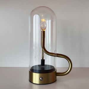 Cảm ứng chuyển đổi thủy tinh + nhôm USB có thể sạc lại 2500mAh pin công suất phòng nhà tủ quần áo Đèn bàn - Product Image 3