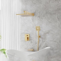 Ensemble de douche encastré en laiton massif sur mesure OEM, système de mitigeur mural chromé, accessoires de salle de bain complets, vente en gros