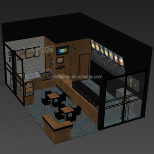 Jjh tùy chỉnh quán cà phê quầy bar đồ nội thất quán cà phê Showcase thiết kế bánh cà phê hiển thị truy cập cà phê cửa hàng trang trí thiết kế - Product Image 6