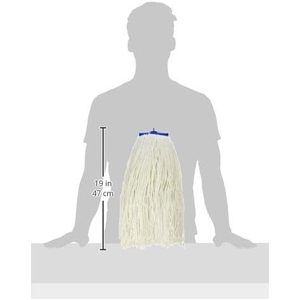 Boardwalk 724REA White 24oz Rayon Cut-End Lie-<b>Flat</b> Wet <b>Mop</b> Head Microfiber Home Use Absorbent <b>Mop</b> Pad Set with Manual Wrapping - Product Image 2