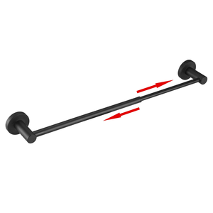 Porte-serviettes mural <span class=keywords><strong>extensible</strong></span> en acier inoxydable noir réglable Porte-serviettes rétractable moderne Porte-serviettes pour hôtels - Product Image 3