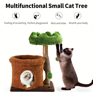 Arbre à <span class=keywords><strong>chat</strong></span> en bois massif durable de petite taille avec poteau à gratter en sisal de qualité supérieure, gymnase pour <span class=keywords><strong>chat</strong></span> en bois de luxe, livraison directe d'usine - Product Image 2