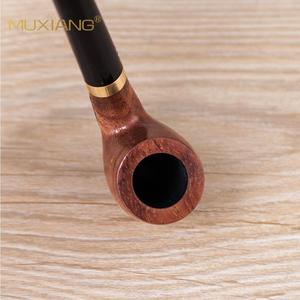 Muxiang Wooden Tobacco Pipe Bent Shape Rosewood Handle Smoking Accessory For Reading Gift - Product Image 2