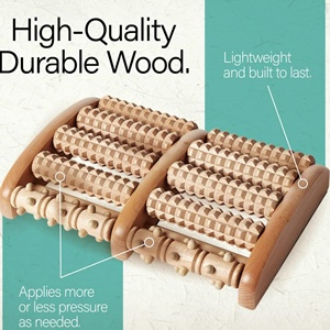 Masseur de pieds en bois naturel multicolore pour la circulation sanguine, outil de massage à roulettes pour la circulation sanguine, masseur de pieds en bois pour la perte de poids - Product Image 5