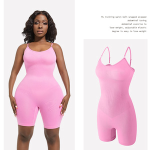 Logo Kustom Korset Jumpsuit Pembentuk Badan Penuh Elastis Pengangkat Pantat Pembentuk Badan Wanita Ukuran Plus Mulus