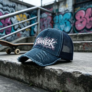 Wholesale Blank High Quality Plain Washed Cotton <b>Vintage</b> 5 Panel Mesh Worn Out Distressed Sporty Hip Hop Adjustable Trucker Hat - Product Image 1