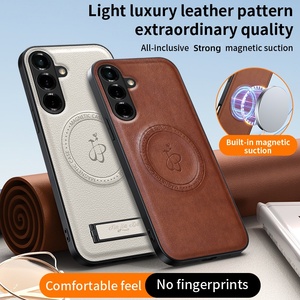 Étui arrière magnétique en cuir PU mat avec protection d'objectif et support pour Samsung Galaxy A27 A37 A57 A56 A36 A26 A35 A55 A54 A34 <span class=keywords><strong>A53</strong></span> <span class=keywords><strong>A33</strong></span> - Product Image 1