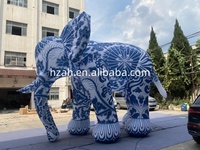 Modèle d'éléphant bleu géant gonflable, éléphant de dessin animé pour la publicité en plein air