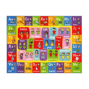 Educational Kids Carpet With Anti-Slip Backing Washable Cushioned Rug For Living Room Low Price Kids Rugs